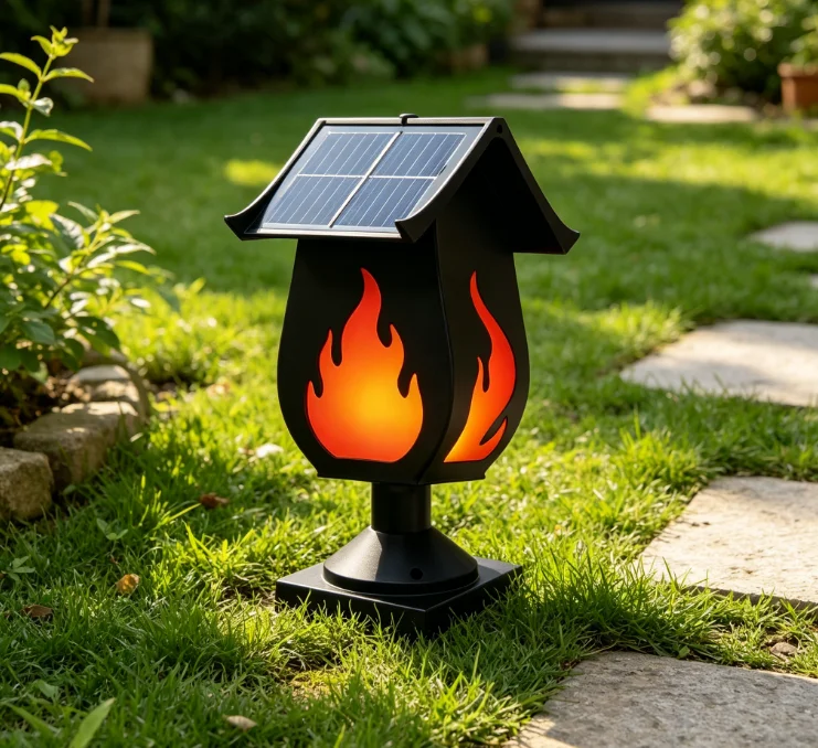 Solar Garden Light - Luzes solares para colunas, com efeito