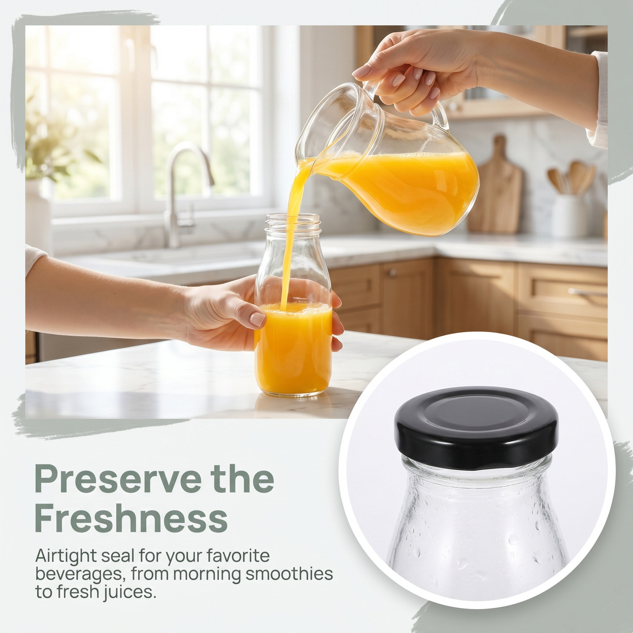 Reusable Bottle - 4 unidades de potes de vidro