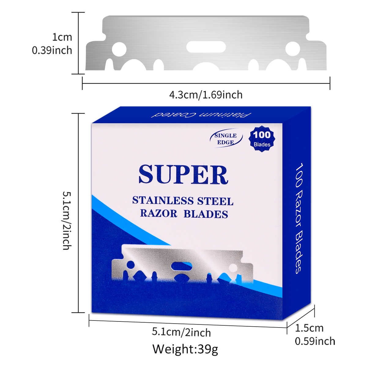 100 Lâminas de Barbear de Aço  - Safety Razor Handle avaliação e preço